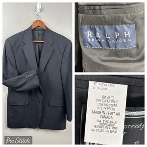 Vintage Ralph Ralph Lauren Classic Black Blazer - Mens Size 41R Wool Suit Jacket